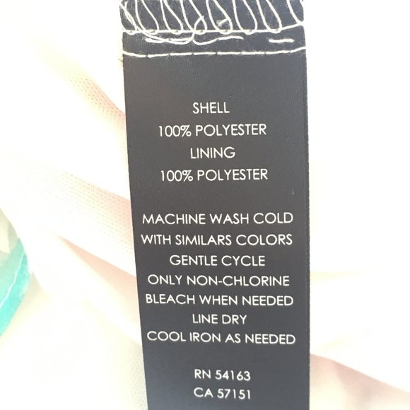 Women Dress Shift 14 Sheer Floral Lined White Muli - Picture 5 of 7